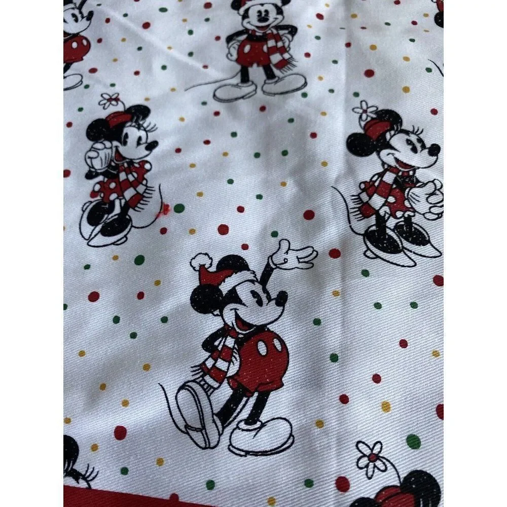 Disney Mickey Minnie‎ Mouse CHRISTMAS Cheer Kitchen Farmhouse Full Apron NEW